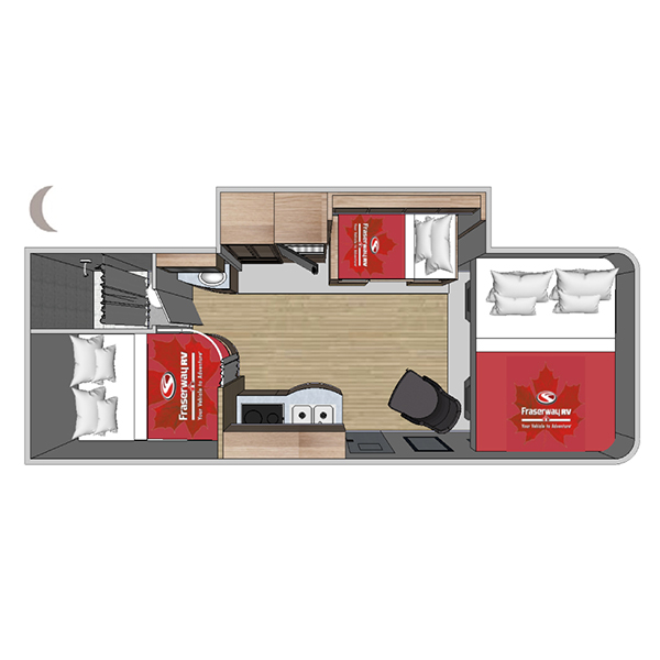 Class C Motorhome-Large (C-Large), , floor-plans-night image number 0